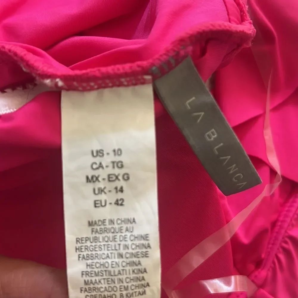 Women’s size 10 La Blanca Stunning one piece magenta swimsuit bathing suit - Picture 9 of 10
